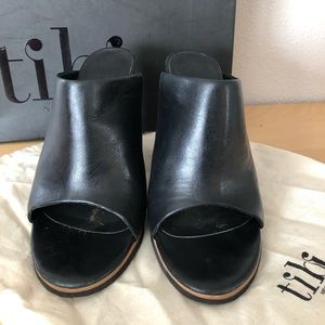Tibi Black Bee Mules 4” High Heels 6.5